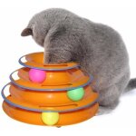 Jouet labyrinthe pour chat - non toxique - 3 balles - 3 circuits - orange - intérieur Jouet labyrinthe pour chat - non toxique - 3 balles - 3 circuits - orange - intérieur