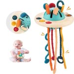 Jouet montessori bb 1 an - jeux ducatifs de jouets sensoriels - corde de traction - bleu - mixte