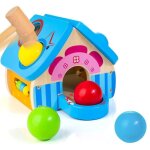 Jouet montessori en bois pour 1 an - jouet  marteler en bois avec balles - cadeau de jouet ducatif ...
