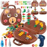 Jouets montessori boite  outils montessori bote  outils de jeu magique montessori avec perceuse boite ...