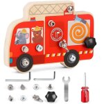 Jouet montessori - busy board - jouet educatif - outils de vissage - dveloppement motricit fine - 3 ...