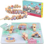 Jouet montessori eveil ducatif enfant bb 12 perles billes de laage de voiture animaux bois avec puzzles ...