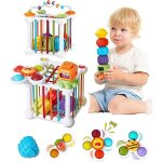 Jouets montessori - zgeer - trieur de formes - multicolore - 3 ventouses - labyrinthe de perles