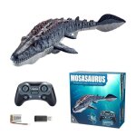 Jouet mosasaure t�l�command� 2. 4g bateau de dinosaure electrique mosasaure avec lumi�re et eau pulv�ris�e ...