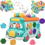 Jouet musicaux 8 en 1 - amoune - jeu de la taupe - jouet camion - jouet  tirer trieuse de formes