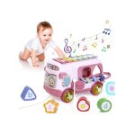 Jouets musicaux pour b�b� de 12 � 18 mois pour filles de 1 an jouets sensoriels avec bus xylophone trieur ...