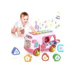 Jouets musicaux pour bb de 12  18 mois pour filles de 1 an jouets sensoriels avec bus xylophone trieur ...