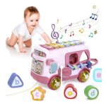 Jouet musical bb bus - marque - xylophone et cube de formes - blanc