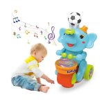 Jouet musical - b�b� - �l�phant rampant - lumi�res 3d - tambour interactif - 6 mois et plus