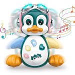 Jouet musical enfant - pingouin - pour bb de 12 mois et plus - effets sonores et lumineux - 2 modes ...