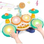Jouet de musicale enfant  partir instruments de tambour avec microphone musicale avec lumires et sons ...
