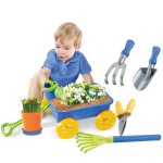 Jouet de outils de jardinage ensemble pour enfant avec chariots arroseurs et pelles