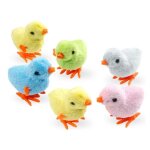 Jouet - p�ques - poussin sautant - peluche jaune - m�canique - pour enfants