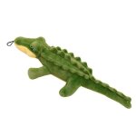 Jouet en peluche - crocodile - 30 cm - couineur - vert jaune bleu