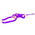 Jouet en peluche - singe avec b�b� - 90 cm - violet - doux et confortable