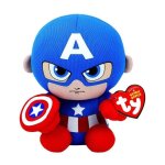 Jouet en peluche - ty - captain america - 16 cm - bleu multicolore - d�s 3 ans