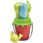 Jouet de plage - ecoiffier - seau garni 15 cm - tamis arrosoir pelle rateau et moule  sable - multicolore ...