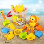 Jouet de plage enfant - seau plage roue � eau moules � sable - jaune - mixte - a partir de 3 ans