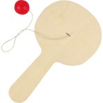 Jouet de plage - raquette en bois avec balle et �lastique - pour enfants � partir de 3 ans - couleur ...