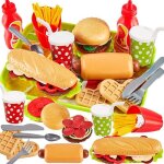 Jouets en plastique - zgeer - dinette fruits et lgumes - hamburger - frites - hot - dogs