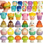 Jouets squishy anti stress - papeco - lot de 30 - animaux kawaii - multicolore - 5x1x3 cm - rebond lent ...