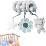 Jouets suspendus de poussette berceau si�ge auto cadeaux pour nouveau - n�sgrey elephant