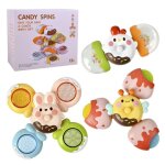 Jouet de table avec ventouse : 3 pi�ces motif bonbons rotatifs id�al pour divertir b�b� pendant les repas. ...