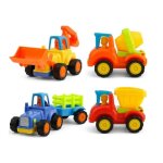 Jouets voiture - non sp�cifi� - 4 pcs - tracteur bulldozer camion - benne camion - toupie - pour b�b� ...