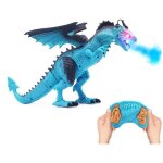 Jouet - zgeer - dinosaure tlcommand - bleu - marche rugit crache du feu