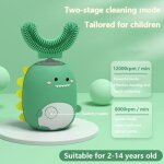 Joulli brosse a dents electrique enfant ultrasons u en forme ipx7 tanche brosse a dents