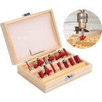 Joulli fraise foret defonceuse 15 pcs 8 mm rouge coupe carbure mtal bois de coupe outil