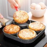 Joulli pole  hamburger aux ?ufs frits  4 trous frire antiadhsive pour la maison restaurant cuisine ...