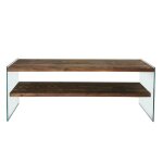 Joy - meuble tv contemporain verre et bois 120 cm