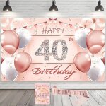 Joyeux anniversaire banni�re & �charpe 40 ans - d�coration anniversaire femme kit d�co f�te avec cartes ...