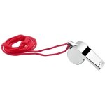 Sifflet en mtal jpc avec cordon - rouge - multisport