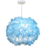 Jty lustre suspension � 30cm plafonnier lustre � fleurs en tissu bleu e27 �clairage de plafond moderne ...
