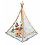 Jugar tapis d�veil tipi b�b� avec balles et coussin armature marron