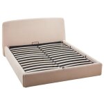Juliette - lit coffre - 160x200 cm - en tissu bouclette - beige Juliette - lit coffre - 160x200 cm - en tissu bouclette - beige