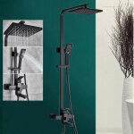 Jullybathevy colonne de douche - douchette  main - mitigeur robinet - hauteur rglable - pomme de douche ...