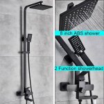 Jullybathevy colonne de douche noire - mitigeur robinet - r�glable en hauteur 80 - 120cm - pomme de douche ...