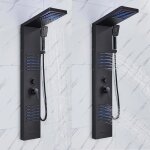 Jullybathevy panneau de douche led - ensemble de robinet de douche pluie cascade - jet de massage spa ...