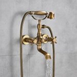 Jullybathevy robinet de baignoire retro - 1. 5m douchette - style de téléphone - lation - mural - laiton ... Jullybathevy robinet de baignoire retro - 1. 5m douchette - style de téléphone - lation - mural - laiton ...