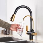 Jullybathevy robinet de cuisine - douchette laiton 3 voies - eau potable - pivotant 360 - robinet mitigeur ...