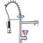 Jullybathevy robinet de cuisine - mitigeur monocommande evier - rotation à 360 ° - 2 modes - chromé Jullybathevy robinet de cuisine - mitigeur monocommande evier - rotation à 360 ° - 2 modes - chromé