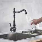 Jullybathevy robinet de lavabo - mlangeur robinet - rotation 360 - noir en bronze