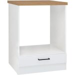 Junona meuble bas four 60 cm - plan de travail - blanc brillant