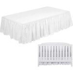 Jupe de berceau  volants avec pompons - marque - blanc