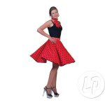 Jupe et foulard rockn roll rouge à pois noirs - femme - adulte Jupe et foulard rockn roll rouge à pois noirs - femme - adulte
