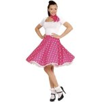 Jupe et foulard - fiestas guirca - taille unique - rose  pois - annes 50