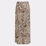 Jupe longue imprim� l�opard femme only